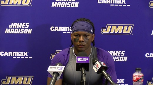 Alonza Barnett, Terrence Spence, Omarion Dollison and George Pettaway spoke to the media after JMU's 70-50 win at UNC. | JMU Football