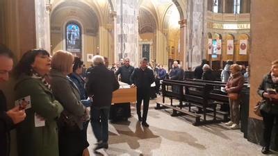 La traslazione di Giancarlo Bertolotti in basilica a Sant’Angelo Lodigiano