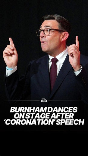 Burnham dances after being officially 'coronated' as Labour leader