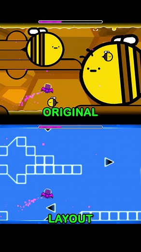 Geometry Dash Bee Layout Comparison