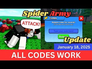 *ALL Codes Work* Spider Army ROBLOX, January 18, 2025