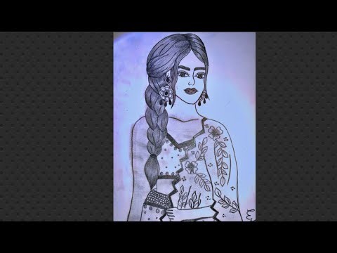 How to draw a recipient bride girl sketch 💕...draw a bride Girl sketch step by step ❤️..