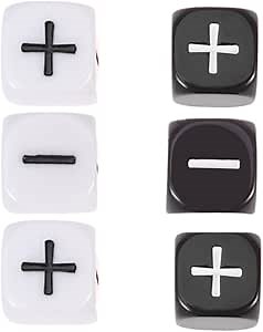 Amazon.com: Levemolo Addition and Subtraction Learning Tool - Math Teaching Dice with Plus and Minus Sign - 6 Pcs - Black & White : Toys & Games