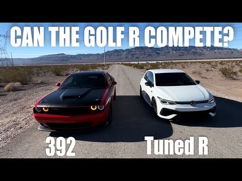 TUNED MK8 Golf R DSG vs Challenger Scat Pack Roll Race!