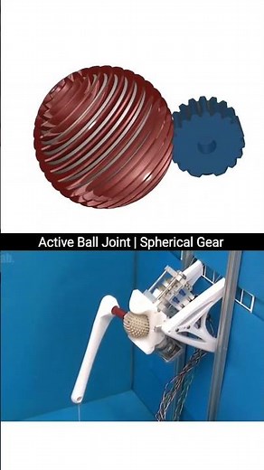 Active Ball Joint Mechanism Base on Spherical Gear #engineering #mechanism #3ddesign #cad