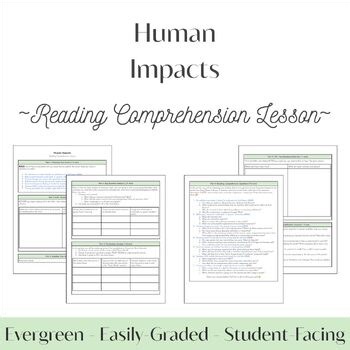 Human Impacts Reading Comprehension Lesson | Grades 6-8