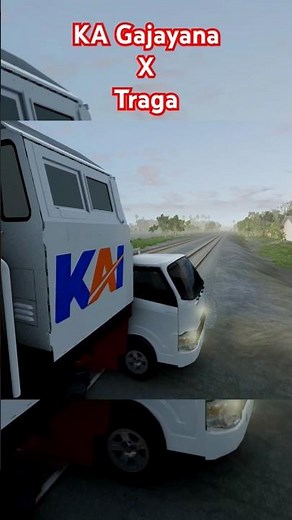 Ada kereta api mau lewat, malah nyangkut di rel mobilnya