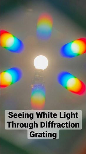 Seeing White Light Through Diffraction Grating #physics #experiment #diffraction já
