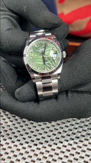 Rolex Datejust 36mm Olive Green Palm Diamond Dial Mens Watch 126234 Review | SwissWatchExpo