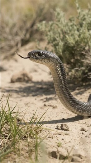 The Rattle Came From the Grass... Then the Black Racer Stopped. 👀🐍#Rattlesnake#BlackRacer#animals