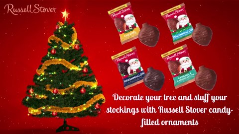 RUSSELL STOVER Christmas Dark Chocolate Marshmallow Ornament, 1.3 oz. (Pack of 18)