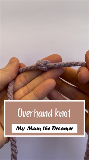The last reel revisiting the finishing knots: The overhand knot Just FYI, the wrap knot can also be classed as a finishing knot, but since I already posted a reel on it under basic macrame knots I’ve chosen to leave it out this time 😉 The overhand knot is the most well-known knot. When you first learned how to tie a knot as a child, the overhand knot would be the one you learned! But just in case you missed it (or have forgotten how to tie it), here’s a quick tutorial on how to tie the overhand