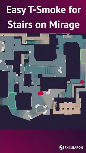 ☁️ Easy Stairs Smoke on Mirage T-Side[CS:GO] #Shorts