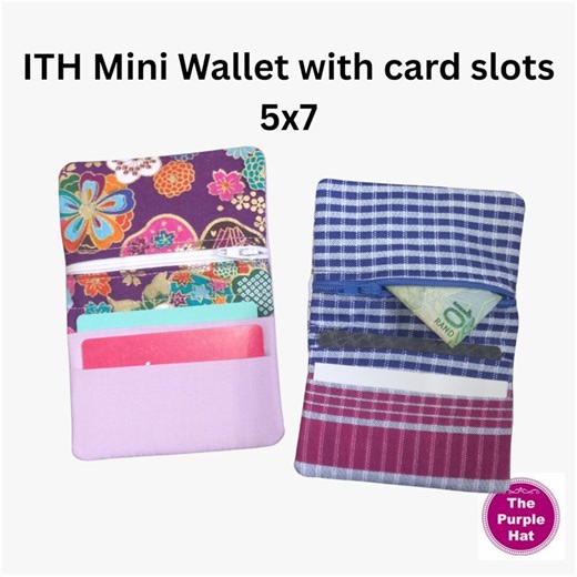 ITH Mini Wallet With Card Slots 5x7 Machine Embroidery Design | in the Hoop Purse | Credit Card Holder | Single Hooping | Digital File - Etsy Canada