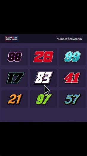 Trading Paints on Instagram: "We’ve given Number Builder its biggest update yet. Remixing. Gradients. Account Integration. Oh, and for the first time ever, a NUMBER SHOWROOM. It's never been easier to explore, create, share, and race a custom number. We can’t wait to see what you create at number.tradingpaints.com #tradingpaints #iracing #racingnumbers #liverydesign"