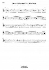 Morning Has Broken (Cat Stevens) - Flute Sheet Music