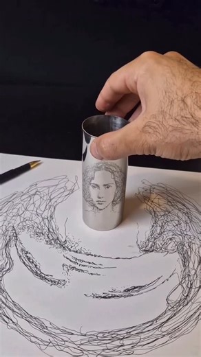 The Pink Lemonade on Instagram: "Wait for it 🪞 Anamorphic art (or anamorphosis) is a fascinating visual technique in which an image appears distorted or abstract from most viewpoints, but when seen from a specific angle or through a special device (like a curved mirror or lens), the image suddenly resolves into a recognizable form. What do you guys think ? Work by @ezoji"