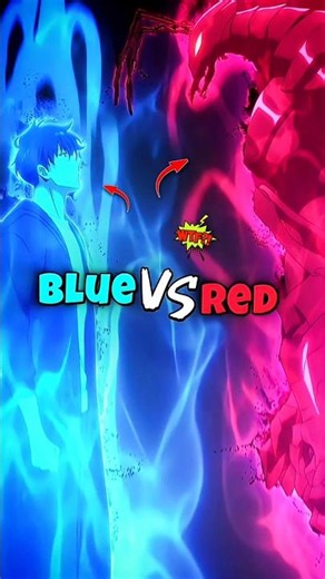 Blue vs Red a legendary fight in Anime🔥 #anime #jinwoo #goku #fight