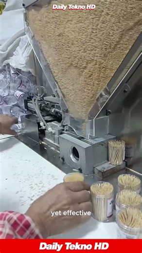 This machine fills toothpick jars PERFECTLY 🤯 watch it work its magic #ManufacturingProcess