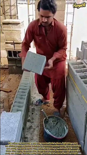 Concrete Block Laying Technique Using the Cement Groove Method