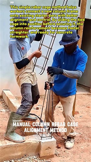 Rebar Column Cage Install : Fast Starter-Bar Alignment #Construction #Rebar #Concrete