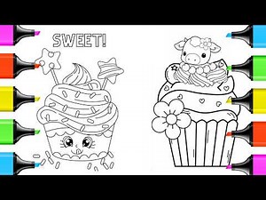 How to Color a Cute Cupcake ? 🍭 | Step-by-Step Easy Drawing and Coloring
