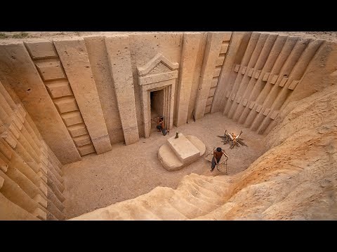Two Men Build The Most Incredible Underground Temple Villa with Slide Swimming Pool Part1