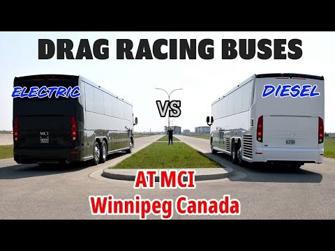 I Drag Raced Buses | Electric vs Diesel | at MCI's Test Track