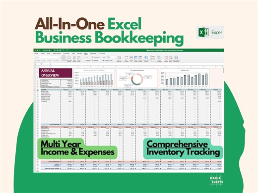 Small Business Bookkeeping Excel Sheet: Budget, Inventory, Profit Tracker (digital Download) - Etsy