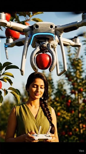 A 29 years Sundar Ladki drone se apple todrahi Hain garden#farminggirl#farmerlife#villaglifestyle