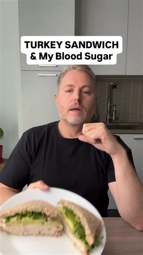 Justin Richard on Instagram: "How does this turkey sandwich affect my glucose levels? ￼"