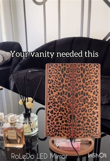 Leopard Print Makeup Mirror Upgrade for Your Beauty Room