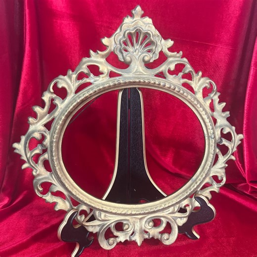 Victorian Oval Cast Iron Pictue Photo Frame, Tabletop Art Vintage Heavy Ornate Flatbaxk Scews Antique Hanging - Etsy