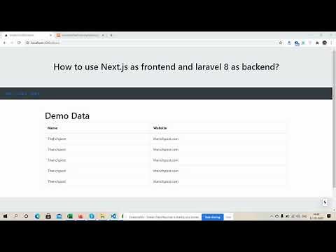 Next.js with Laravel 8 backend data working example
