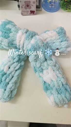 Winter scarf ✶⋆.˚using loop yarn❄⛄ #shanuswowlife #crochet