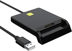 Takya CAC Reader, CAC Card Reader Military, Smart Card Reader, Credit Card Reader, USB Card Reader, Square Card Reader & SIM Card Reader Compatible with Windows XP/Vista/7/8/10, Mac OS, Black