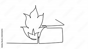 Natural disasters Concept. Single line draw design. Full length animation illustration. High quality 4k footage.