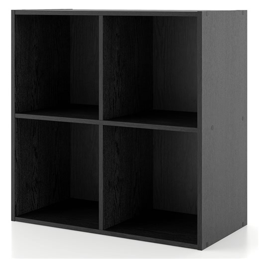 Furniture of America Brooks Stackable 4-Cube Wood Black Bookcase