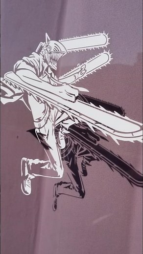 チェンソーマン作ってみた #カッティングステッカー #イラスト #切り絵 マキマ パワー デンジ ♪IRIS OUT