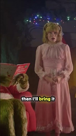 The moment the Grinch's scheme nearly unraveled! 🤯 Cindy Lou Who had him cornered.