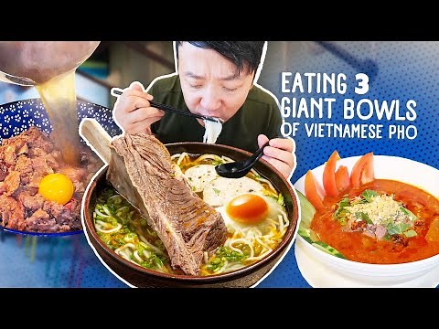 Eating 3 GIANT BOWLS of Vietnamese Pho & Trying LAOTIAN Pizza in Seattle