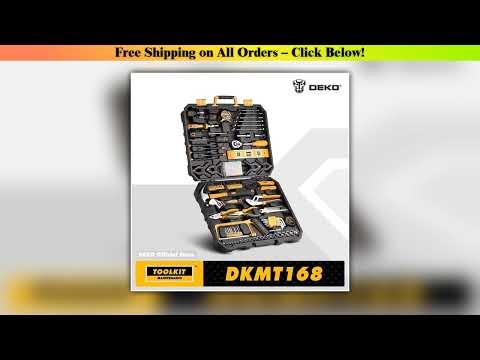 DEKO 208Pcs Hand Tool edc. Woodworking Multi Tools with Tool Box Include Socket Set Torque Wrench