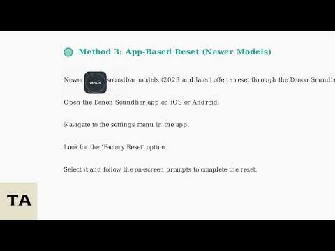 How To Factory Reset Denon Soundbar - Fix No Sound, Bluetooth Issues, Freezing & Glitches