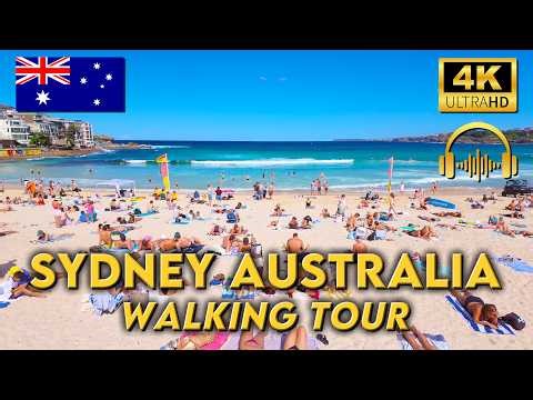 WALKING TOUR SYDNEY AUSTRALIA | Bondi Beach to Tamarama on a Sunny Autumn Day | 4KUHD | Binaural 🎧