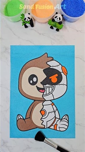 Cyborg Sloth Sand Art ASMR 🦥⚙️ #shorts