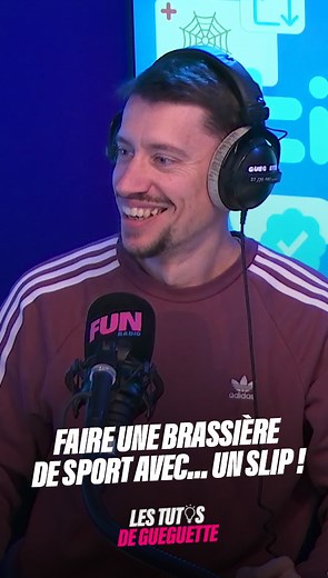 La tendance de l'année : le DIY ! Gueguette nous montre comment faire une brassière de sport en recyclant... des slips ! 😂🩲 | Fun Radio