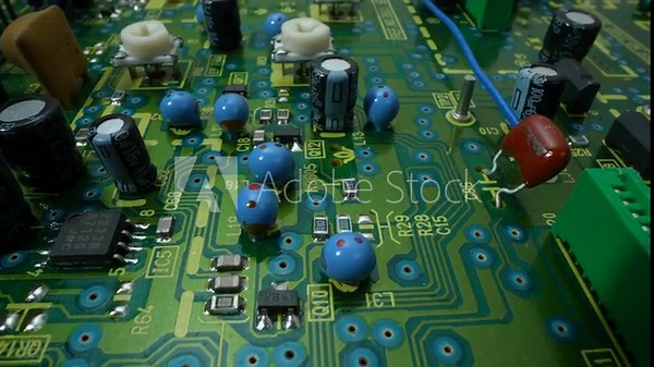 Component Installation on Circuit Board. Fully Automated Modern PCB Assembly Line Equipped with Advanced High Precision Robot Arms. Electronic Devices Production Industry. Bright Electronics Factory. Stock Video