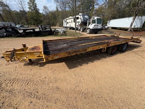 2005 Superline 20' Tandem Axle Dovetail Equipment Trailer W/ Ramps