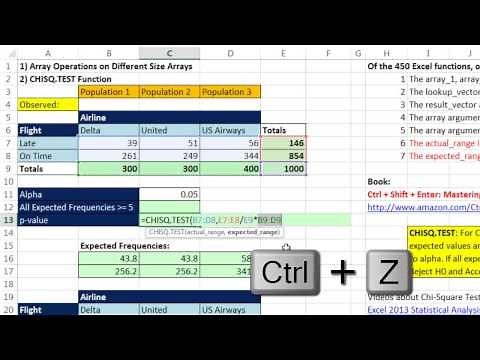 Excel Magic Trick 1211: Array Operations on Different Size Arrays & CHISQ.TEST Function