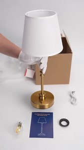 Rechargeable Table Lamp - Wireless Desk Lamp with Fabric Shade, 3 - Level Warm Light, 24 - Hour Runtime for Home & Office (Copper Color)
